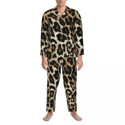 Green Leopard Texture Sleepwear Autumn Animal Print