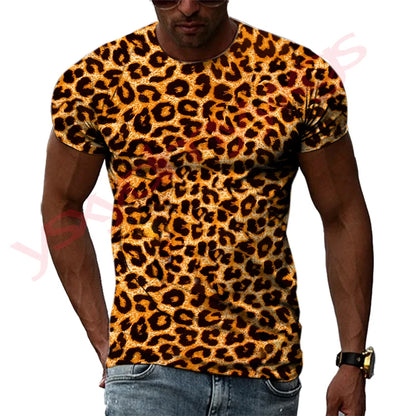Cool Leopard Tiger Graphic Men's T-shirt - HD 3D Print | Jungle Line  