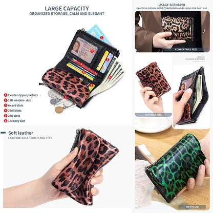 Female Coin Purse Genuine Leather Short Women Wallet