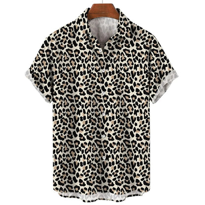Summer 3D Leopard Print Shirts For Men Clothes