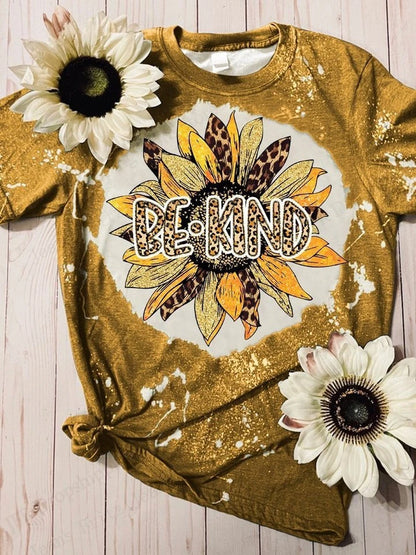 Jesus Cross T Shirt Gold Sunflower 3d Print T-shirt Women