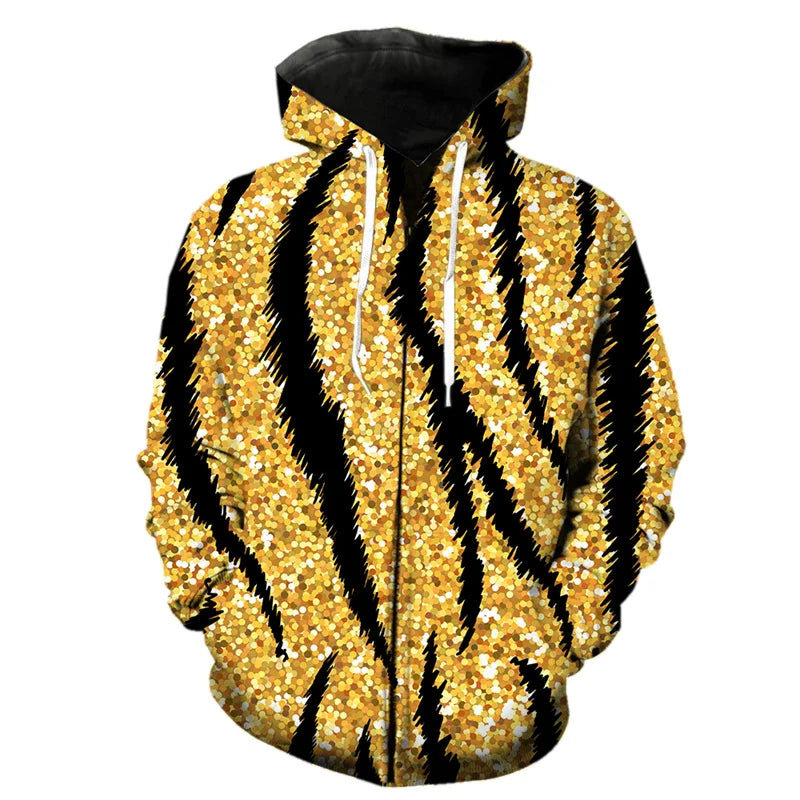 Fashion Pattern Zipper Hoodie Fashion Leopard