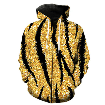 Fashion Pattern Zipper Hoodie Fashion Leopard