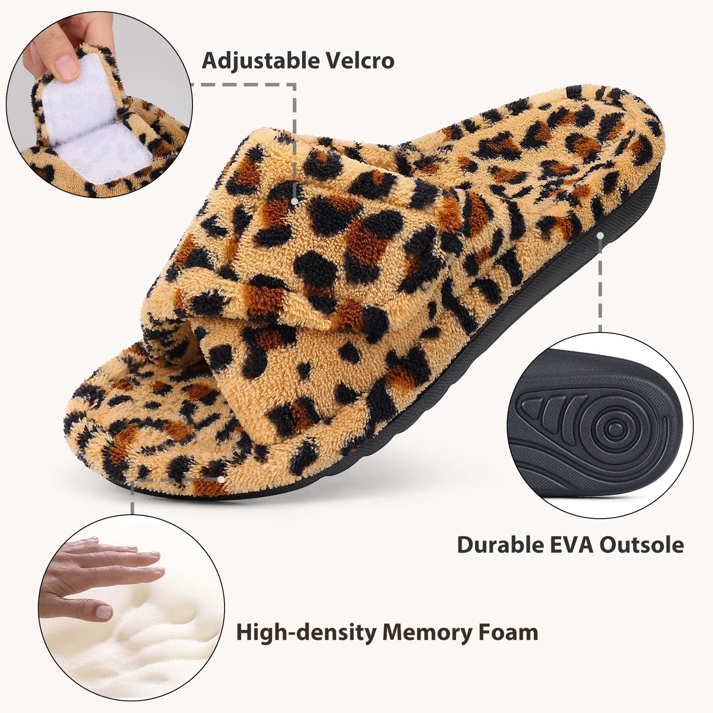 Kidmi Indoor Women Slippers New Leopard print Arch