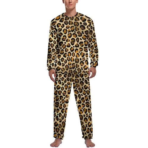 Orange Leopard Print Pajamas Spring  Casual Sleepwear