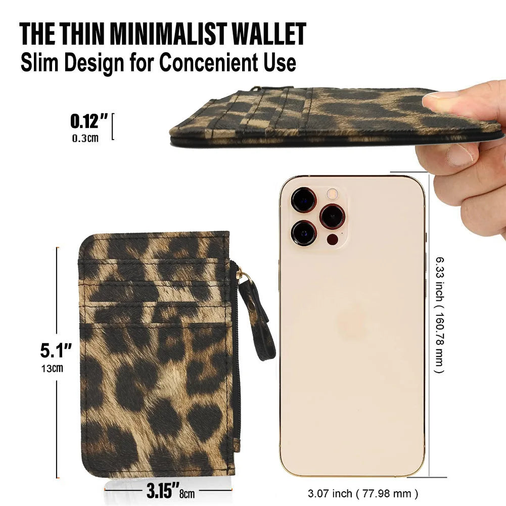 New Leopard Pattern Leather Slim Card Wallet For  men