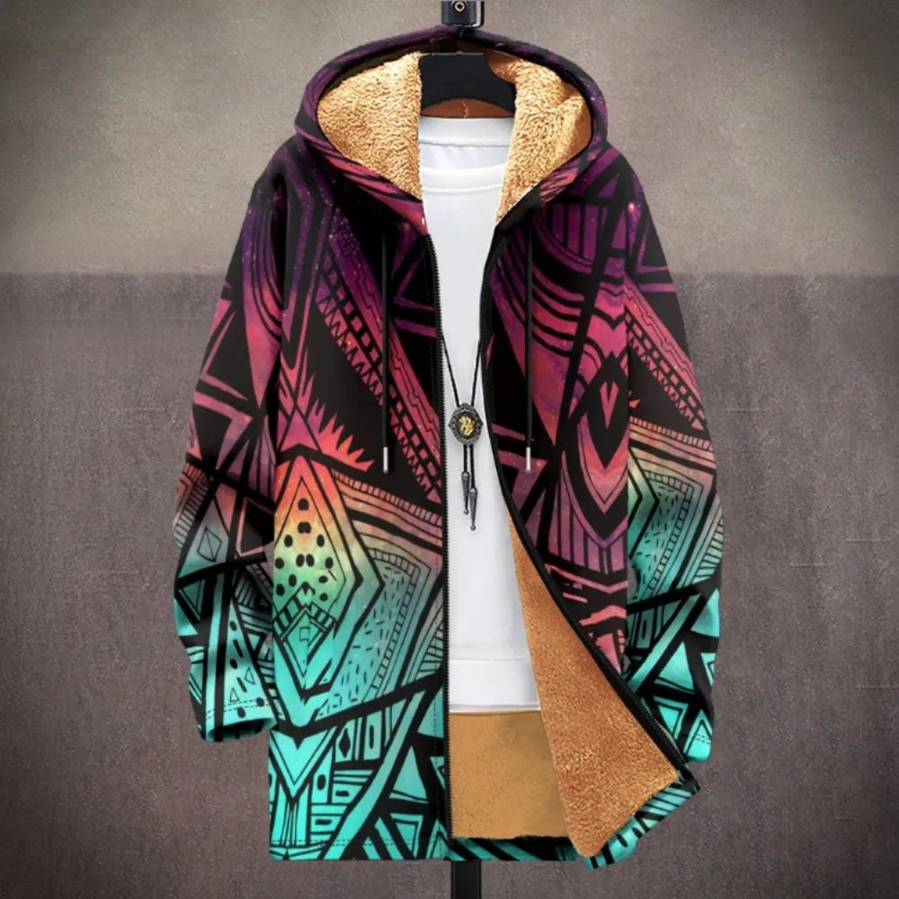 Men Cardigans Coats Leopard Pattern Art Graphics Printed