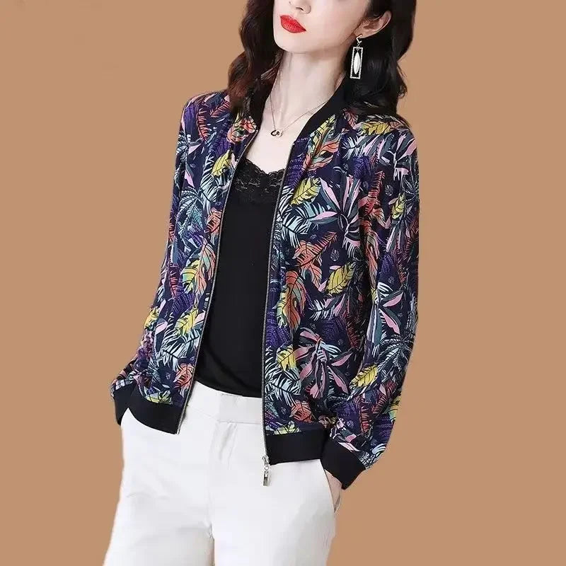 New Summer Fashionable Large Size Short Jacket For Women Loose Fit Sun Protection Clothing V-Neck Cardigan Top For Elderly
