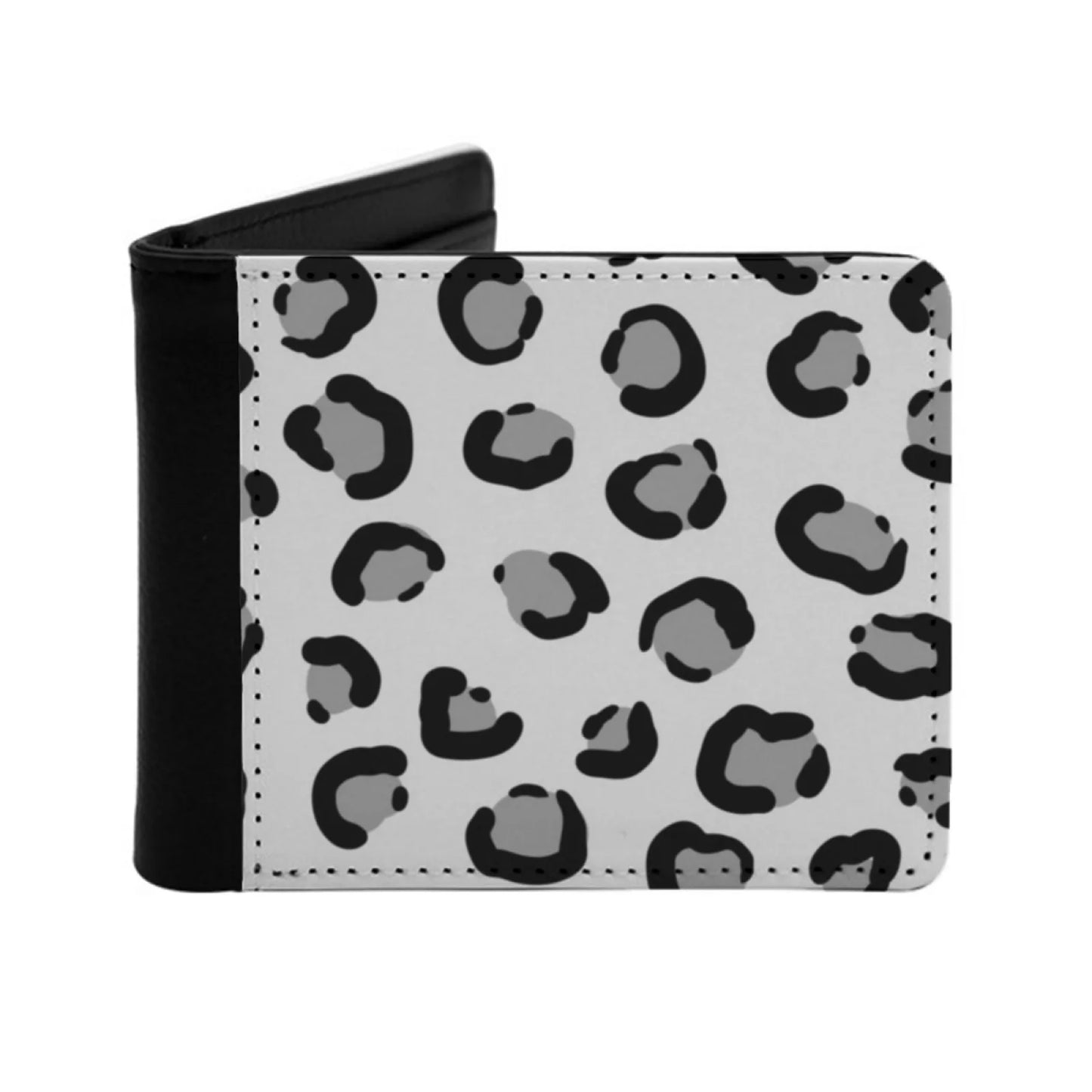 Leopard Black And White Print  Men Fashion Wallets