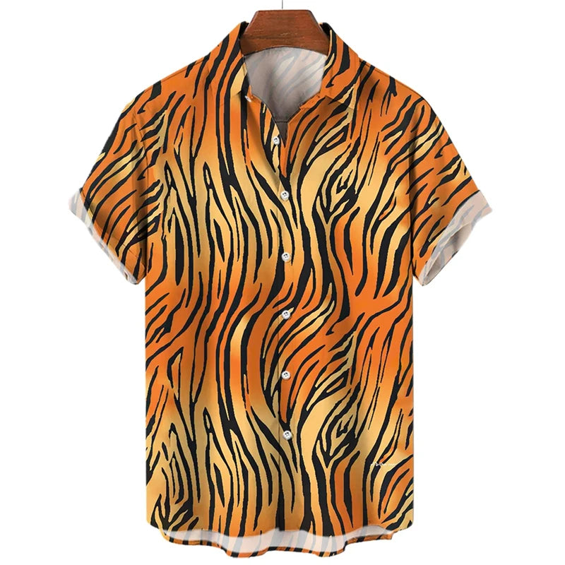 Summer 3D Leopard Print Shirts For Men Clothes