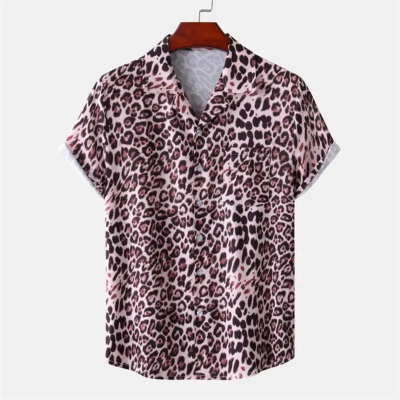 Summer 3D Leopard Print Shirts For Men Clothes