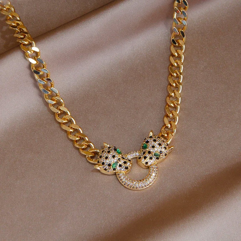 Classic Crystal Leopard Open Bangles&Bracelet for Women