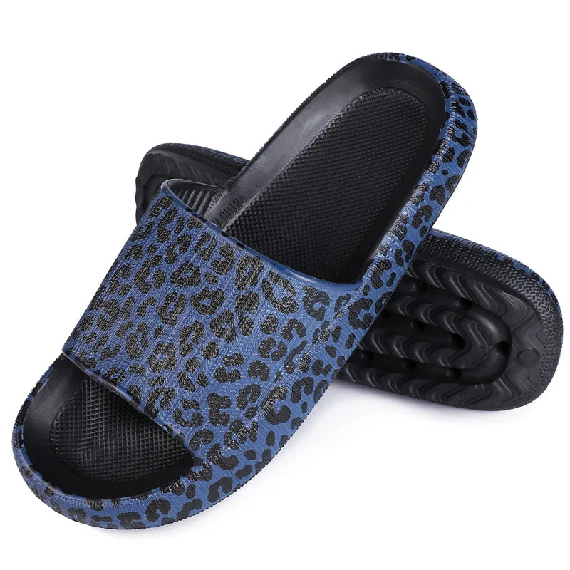 Leopard Print Cloud Slippers For  Men
