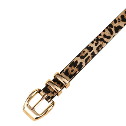Leopard Print Pu Women's Belt Trendy Casual Versatile