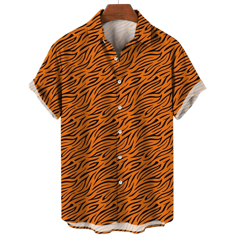 Summer 3D Leopard Print Shirts For Men Clothes