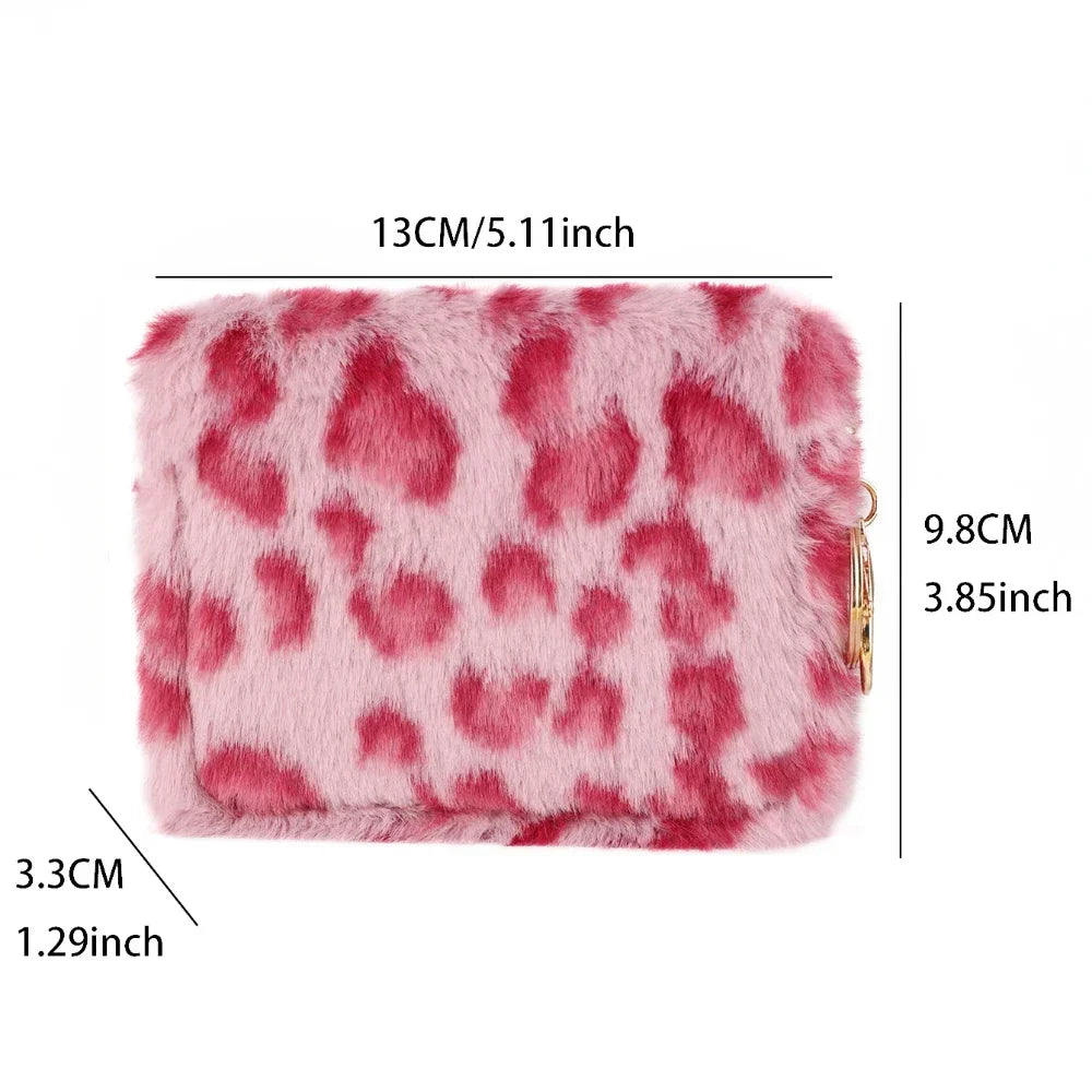 Creative Plush Coin Purse Fashion Leopard Pattern Women