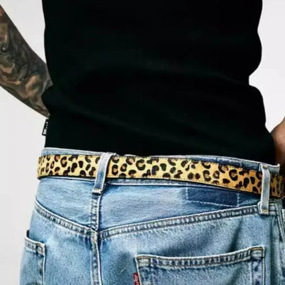 Y2K Girls Leopard Print Belt Women Jeans Snakeskin Pattern Belts Classic Simple PU Leather Waistband Long-lasting Fashion Belt