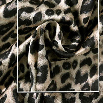 Satin irregular long cardigan women's plus size spring and summer new fashion elegant thin casual sunscreen leopard print coat