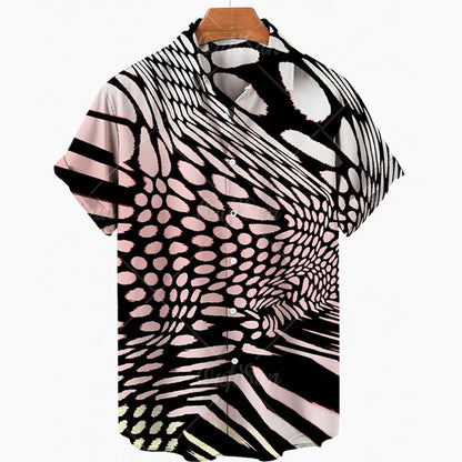 Short Sleeve Leopard Men's Shirts For Man Clothing