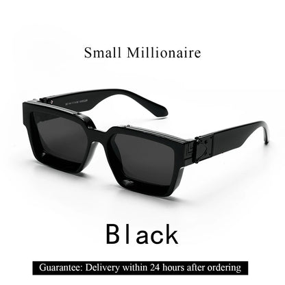 Ruiao Retro Black Millionaire Shades Luxury Sunglasses 2025 For Men Designer Famous Brand Square Sun Glasses Man Women Sunglass