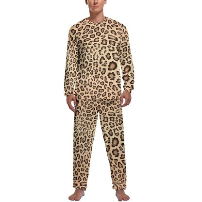 Brown Leopard Print Pajamas Autumn Animal Casual