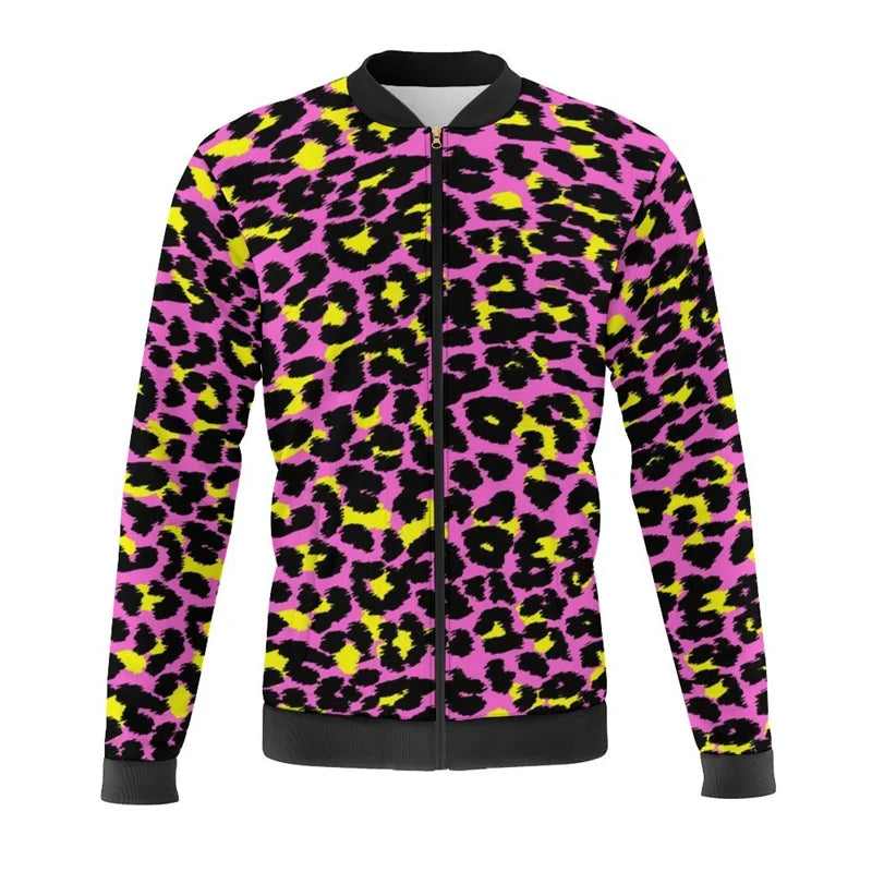 New Leopard Print 3d Printed Colorful Jacket New