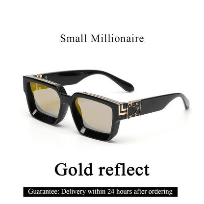 Ruiao Retro Black Millionaire Shades Luxury Sunglasses 2025 For Men Designer Famous Brand Square Sun Glasses Man Women Sunglass