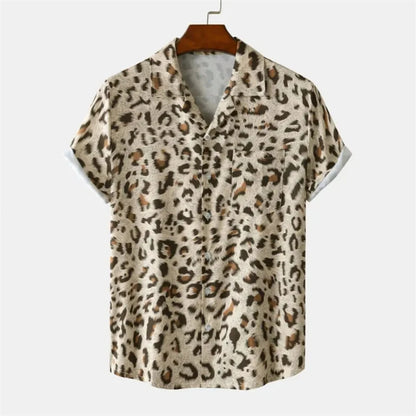 Summer 3D Leopard Print Shirts For Men Clothes