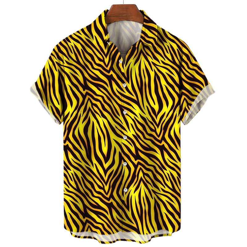 Summer 3D Leopard Print Shirts For Men Clothes
