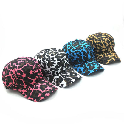 Leopard print printing adjustable sun protection baseball cap