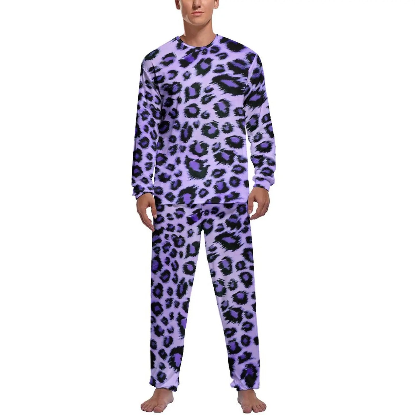 Orange Leopard Print Pajamas Spring  Casual Sleepwear