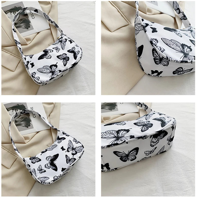 Animal Pattern Print Nylon Shoulder Bag Casual Women