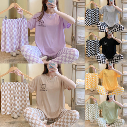 New women's summer three-piece pajamas