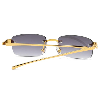 Fashion Vintage Rimless Square Sunglasses  Men