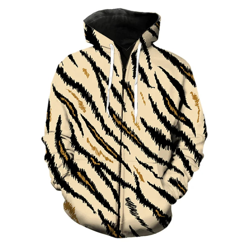 Fashion Pattern Zipper Hoodie Fashion Leopard
