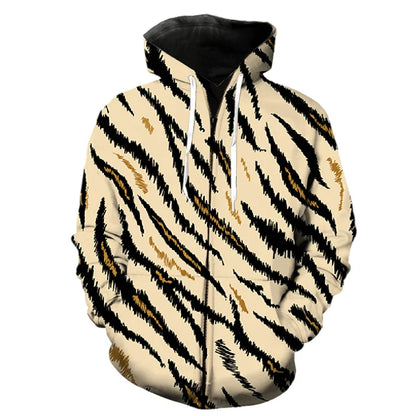 Fashion Pattern Zipper Hoodie Fashion Leopard
