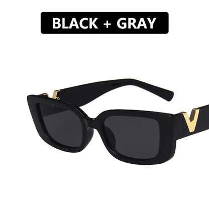Retro Rectangle Sunglasses Women Brand Designer