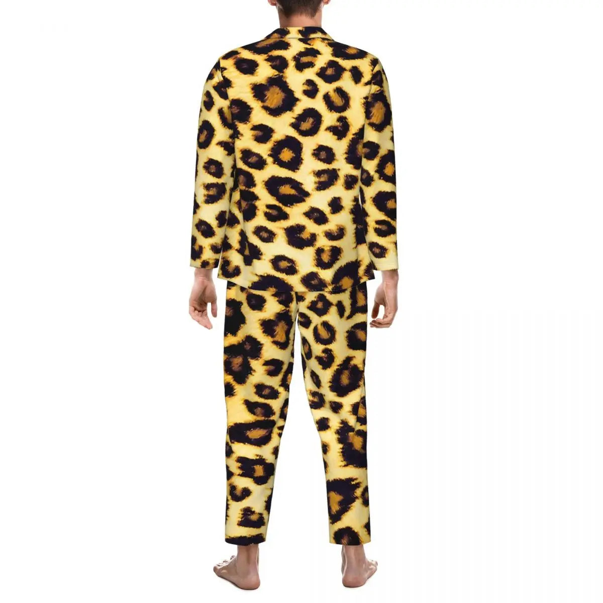 Leopard Pajamas Set Animal Print Comfortable Sleepwear
