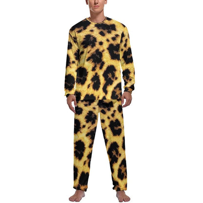 Orange Leopard Print Pajamas Spring  Casual Sleepwear