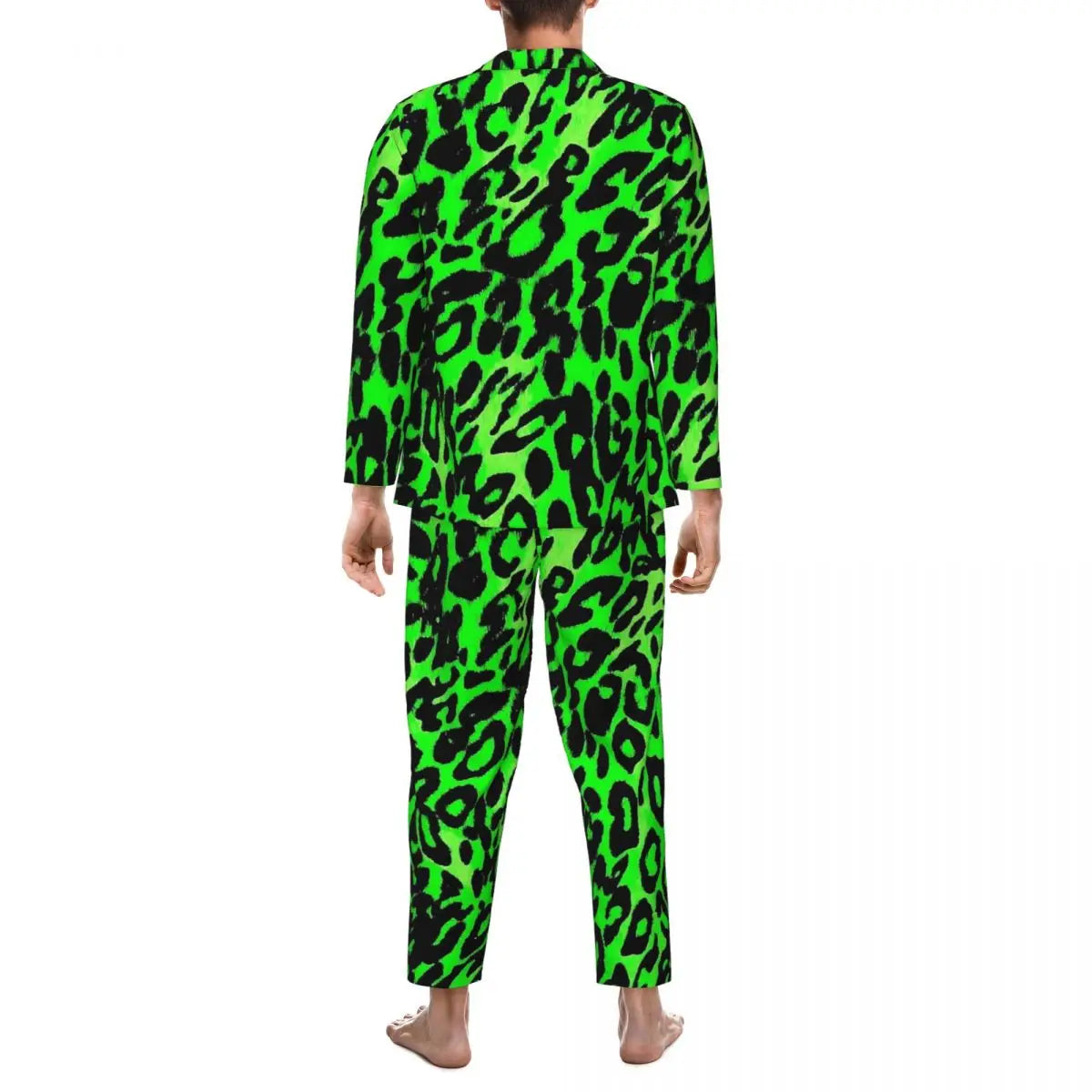 Green Leopard Texture Sleepwear Autumn Animal Print