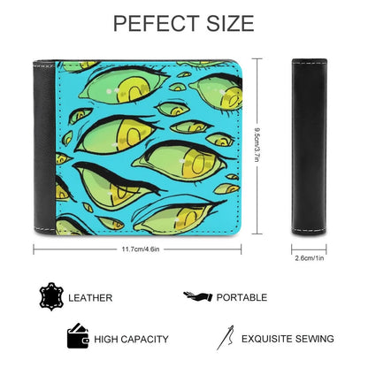 Red White And Black Leopard Print Men's wallet leather