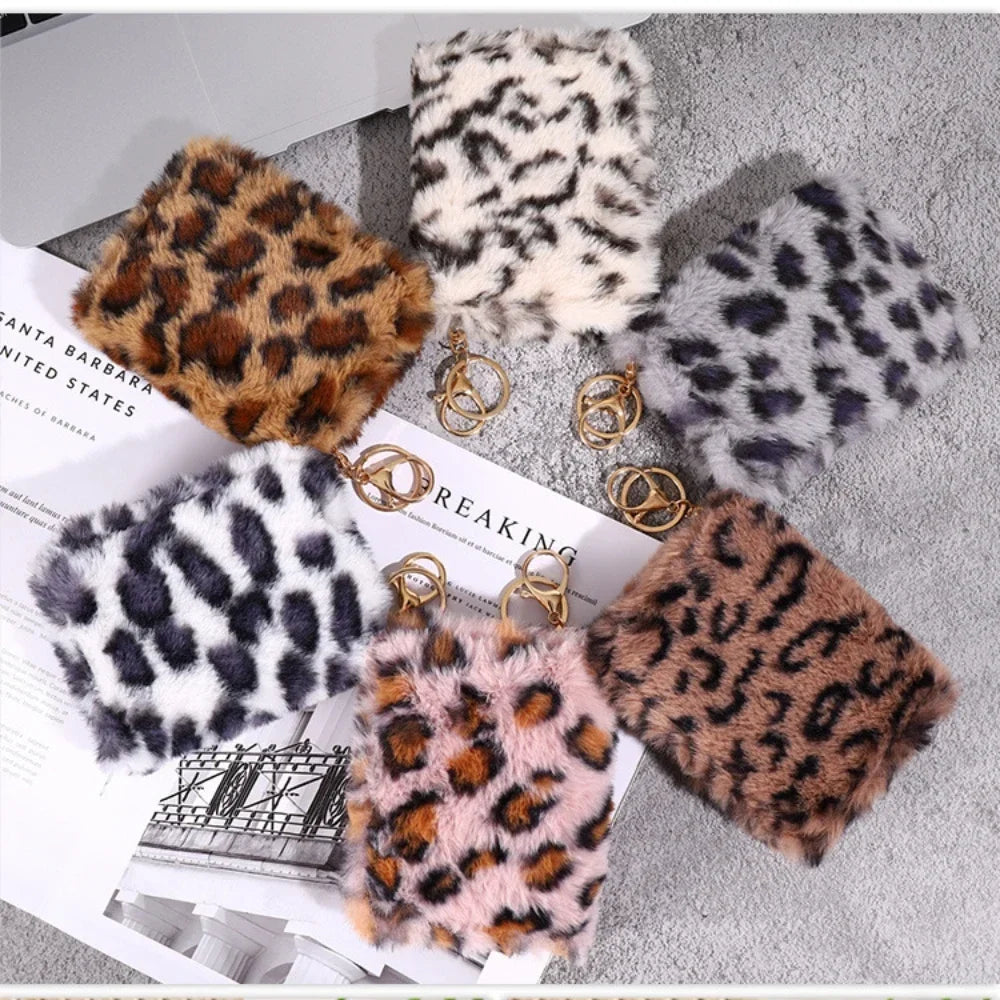 Creative Plush Coin Purse Fashion Leopard Pattern Women