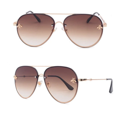 Luxury Bee Pilot Sunglasses Women Fashion Shades