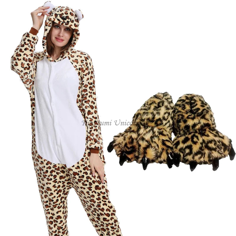 Unisex Leopard Kigurumi Unicorn   Women's Pajamas