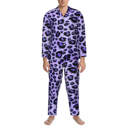 Pajamas Man Brown Leopard Print Sleep Sleepwear