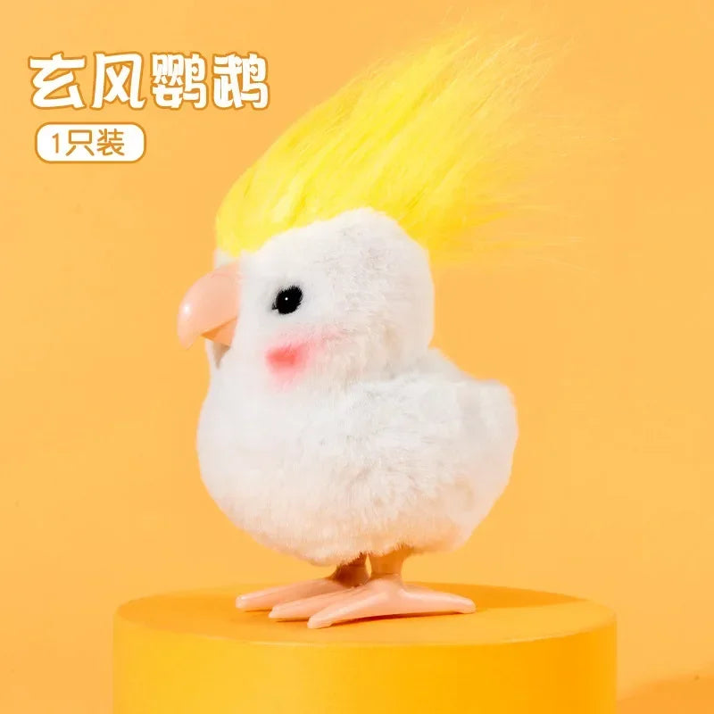 Yellow Jumping Chicken Clockwork Toy Walking Simulation