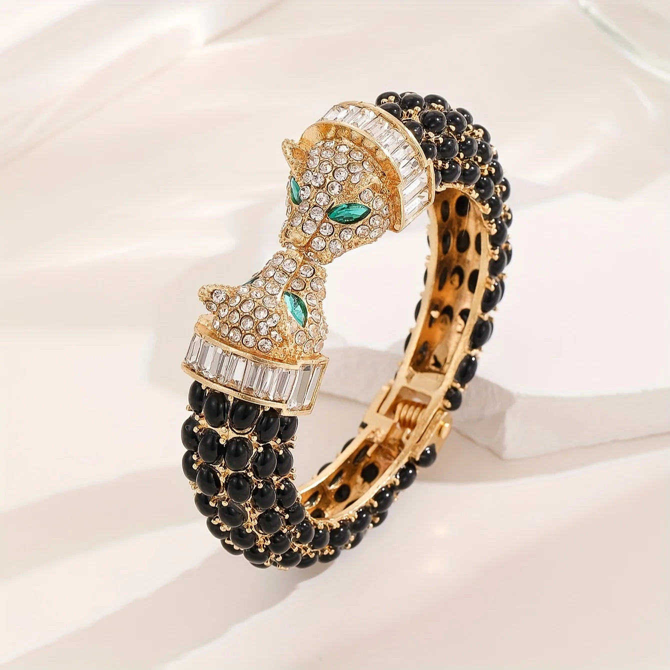 Vintage Luxury Full Rhinestone Double Headed Leopard