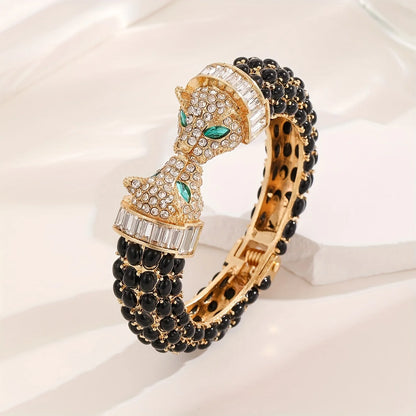 Vintage Luxury Full Rhinestone Double Headed Leopard