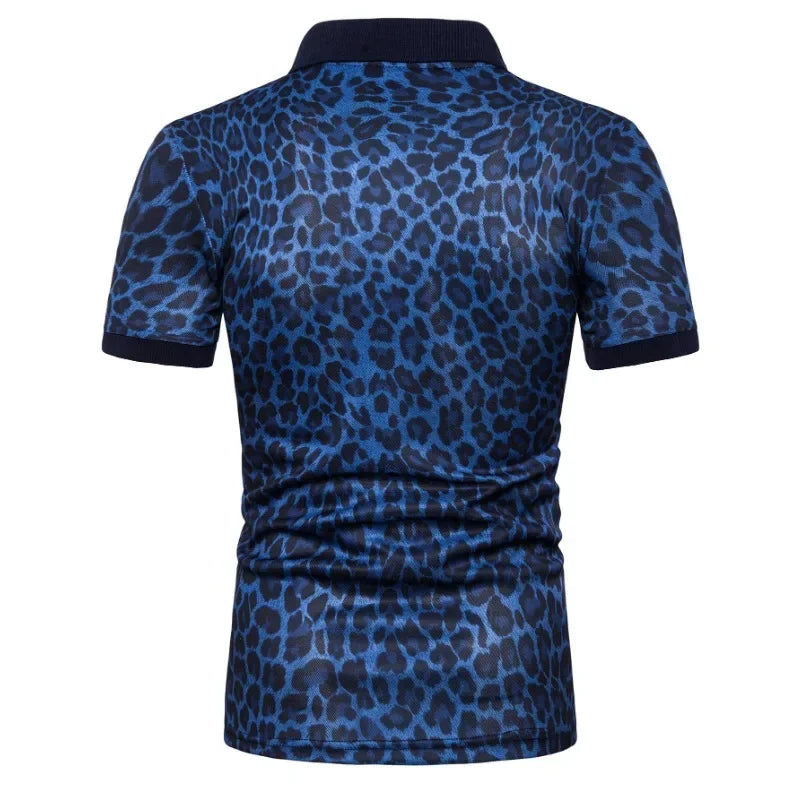 1pc New Men's Fashion T-shirt Leopard Print Short