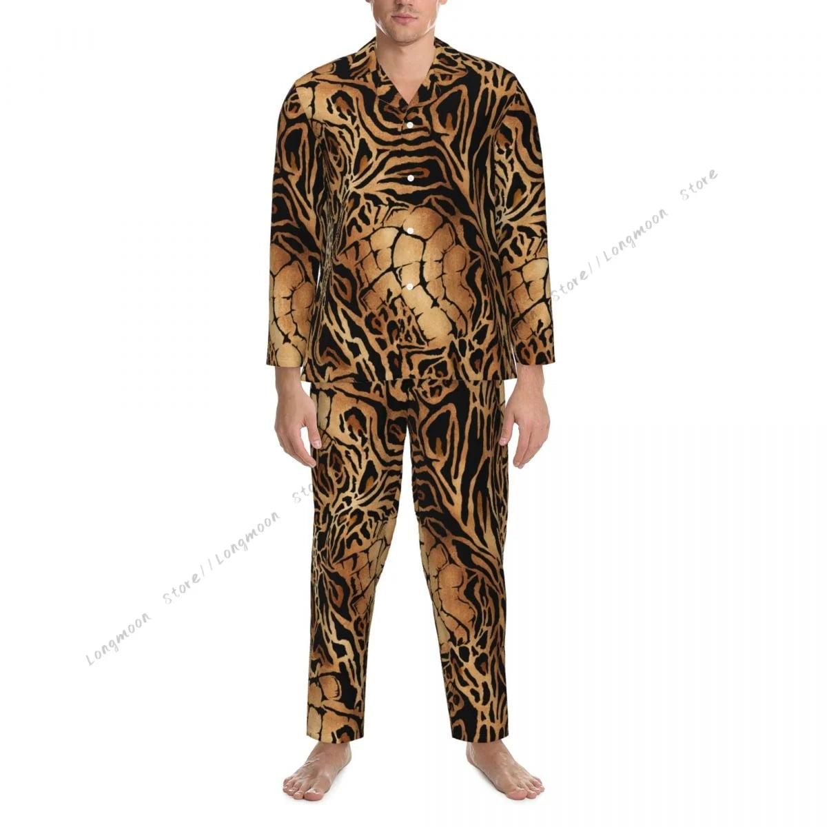 Mens Pajamas Sets Home Suits Tiger Leopard And Crocodile